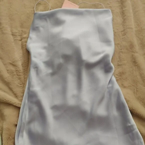 BRAND NEW Hello Molly baby blue satin mini dress size S/ US 4 - Picture 2 of 15